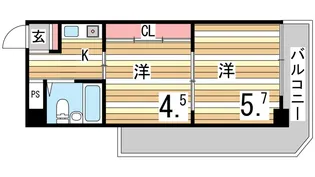 ダンディライオン東灘【2階】の間取り