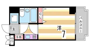 ライオンズマンション三宮東第2【8階】の間取り