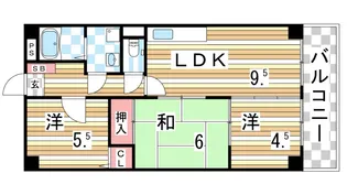 ベルコート相楽園【4階】の間取り