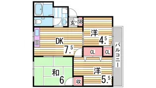 メゾン北神戸【2階】の間取り