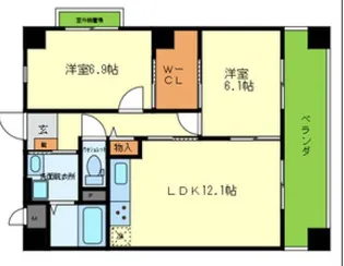 ボシュケ鷹取【4階】の間取り