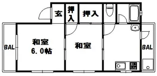 溝脇マンション【3階】の間取り