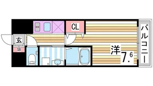 エスリード神戸三宮パークビュー【7階】の間取り