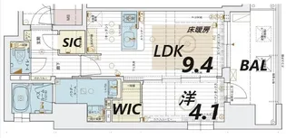 エステムコート新神戸II駅前山手【9階】の間取り