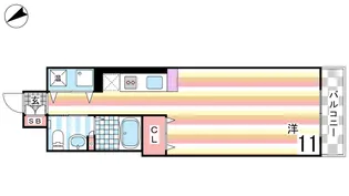 レジディア神戸磯上【10階】の間取り