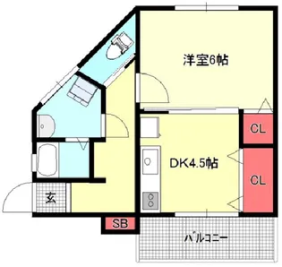 ビーコート下三条【1階】の間取り