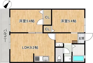 フレグランス鹿の子台南II【2階】の間取り