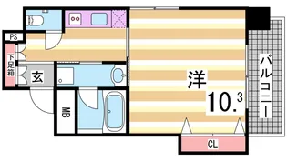 エスティ・ロアール神戸西【9階】の間取り