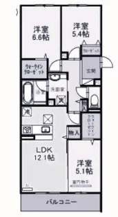 ラポール岡本【2階】の間取り