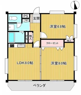 第2熊内コーポラス【4階】の間取り