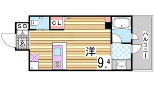 ラ・ウェゾン上沢通鴎風館【6階】の間取り
