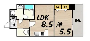 プレジオ神戸WEST【6階】の間取り