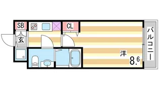 S-RESIDENCE神戸磯上通【6階】の間取り