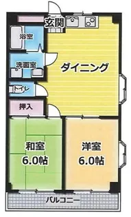 ハイツ菊水【7階】の間取り