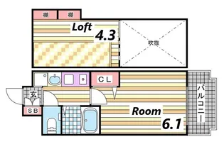 エステムコート三宮駅前ラ・ドゥー【7階】の間取り