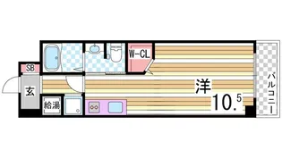ラ・ウェゾン湊川公園【4階】の間取り
