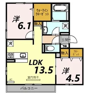 ラ・ヴェール鈴蘭【1階】の間取り