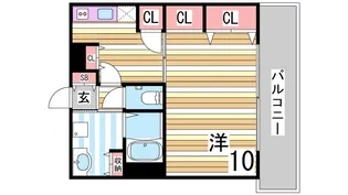プレジール三ノ宮【4階】の間取り