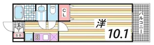 レジディア三宮東【2階】の間取り