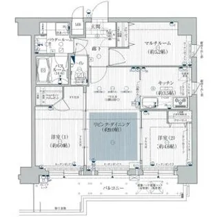 エステムプラザ神戸水木通グランクロス【15階】の間取り
