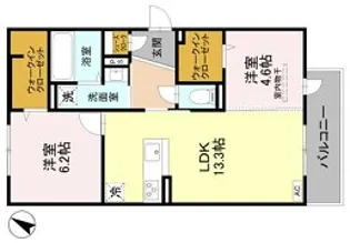 VALLE ALTA【2階】の間取り