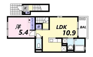 レジデンスひかり【2階】の間取り