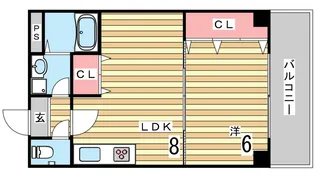 アネシスコート門口【3階】の間取り