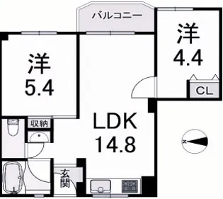 三倉六甲台ライフ【4階】の間取り