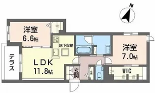 シャーメゾン神戸摩耶【1階】の間取り