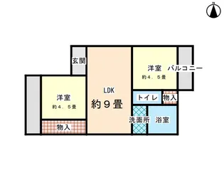 シャトレーゼ三宮【2階】の間取り