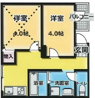 コーポラス村瀬【1階】の間取り