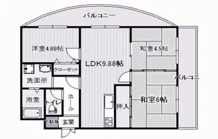 ベルレーブ本山【4階】の間取り