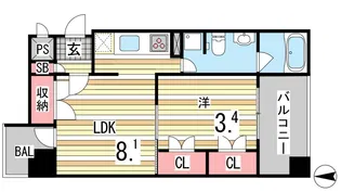 ジープラス【5階】の間取り