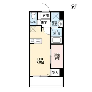ONLY ONE 神戸三田【8階】の間取り