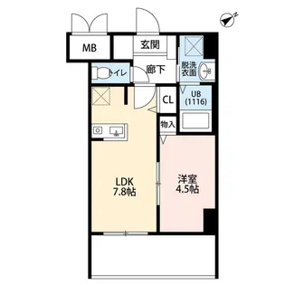 ONLY ONE 神戸三田【5階】の間取り