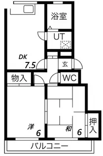第2中尾ハイツ【2階】の間取り