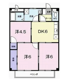 プラザ亀山【2階】の間取り