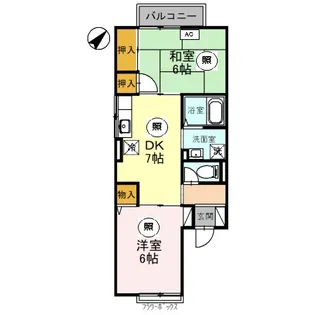 兵庫県加古川市加古川町稲屋【アパート】の間取り