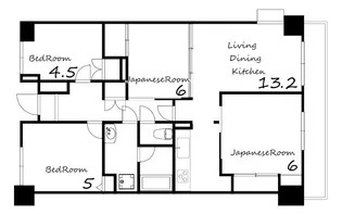 ロワイヤル北八代【1階】の間取り