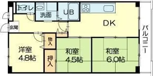 ロイヤルコーポ宝殿【4階】の間取り