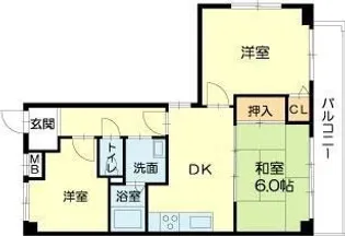 ロイヤルコーポ宝殿【5階】の間取り