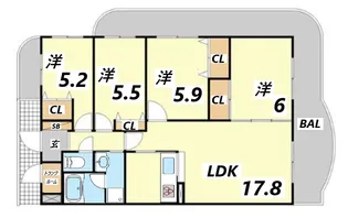 4LDKの間取り画像