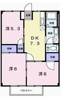 玲巧-ハイツ2【2階】の間取り