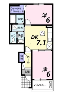 ノイ・フリーデB【1階】の間取り