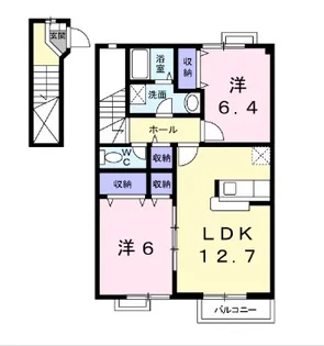 グランドゥールB【2階】の間取り