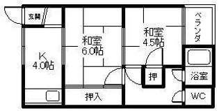 八代ハイツ【2階】の間取り