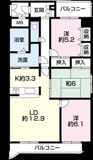 朝日プラザ野里北野町【2階】の間取り
