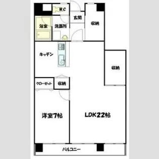 東山ハイツ【4階】の間取り