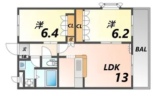 アベニール中島【1階】の間取り