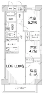 キャッスルコート岩端【4階】の間取り